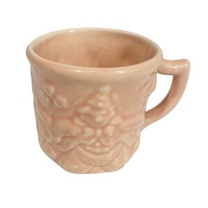 Vintage Hankscraft Children's Clown Mug / Red Wing Pottery in 1940's Pink Glaze